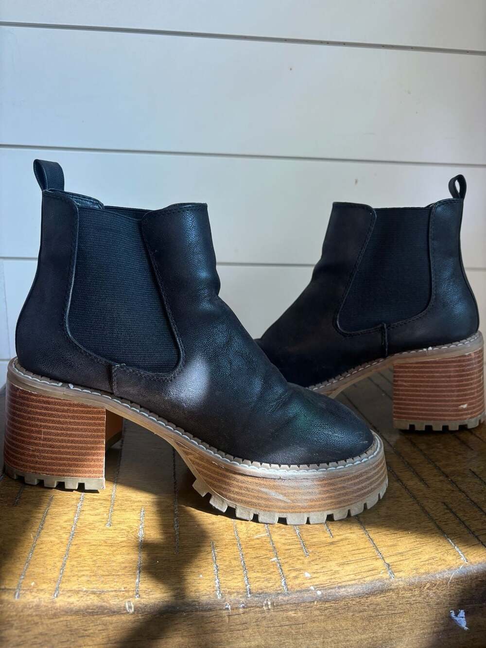 MIA Ali Platform Lug Sole Chelsea Ankle Booties